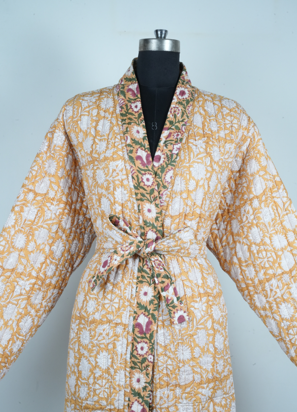Reversible Quilted Robe – Mustard Meadows