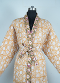 Reversible Quilted Robe – Mustard Meadows