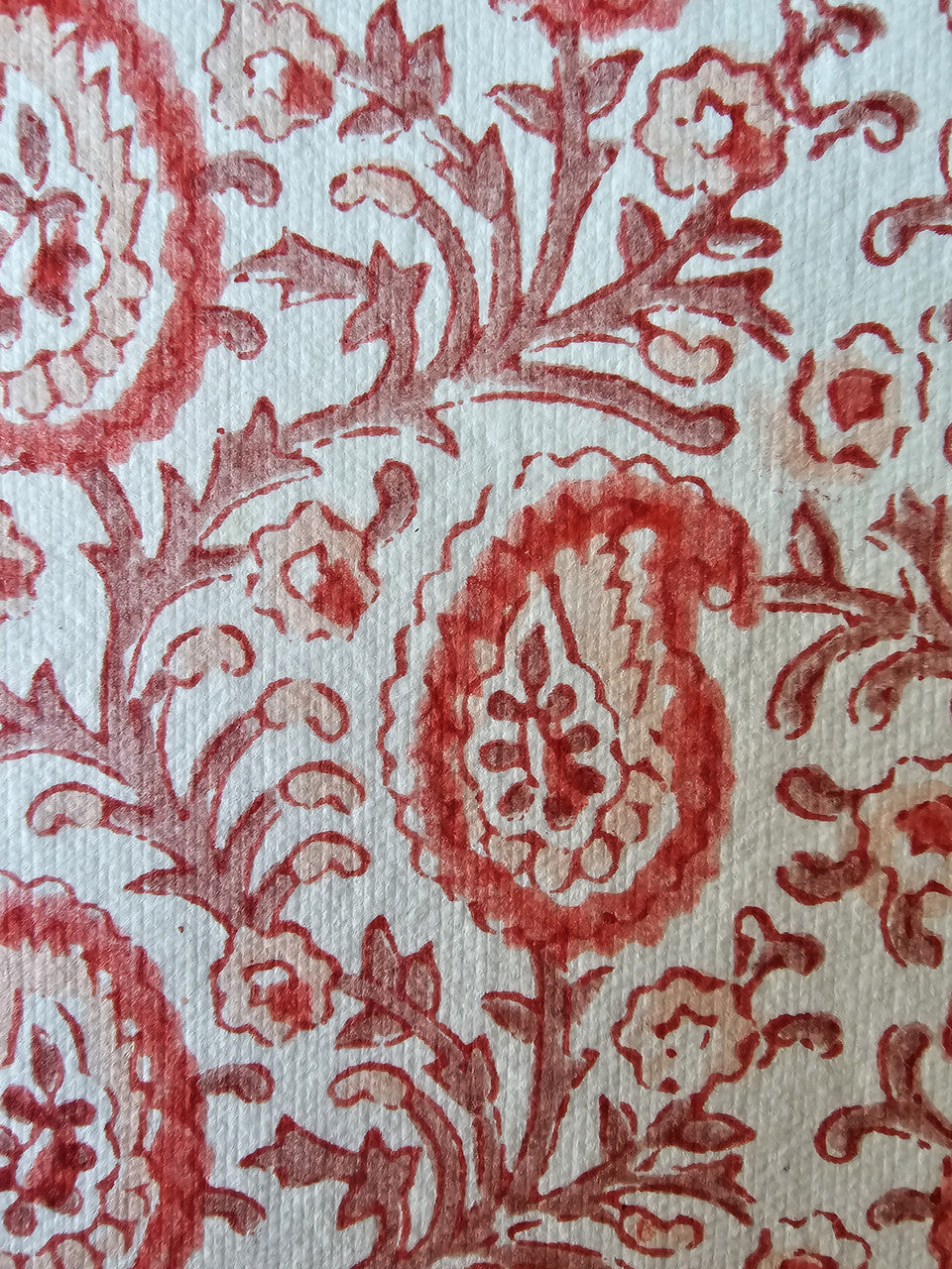 Cotton Paper Notebook - Paisley Red Harmony