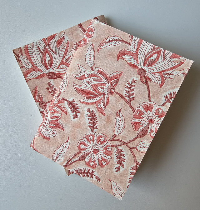 Cotton Paper Notebook - Rustic Petal Symphony