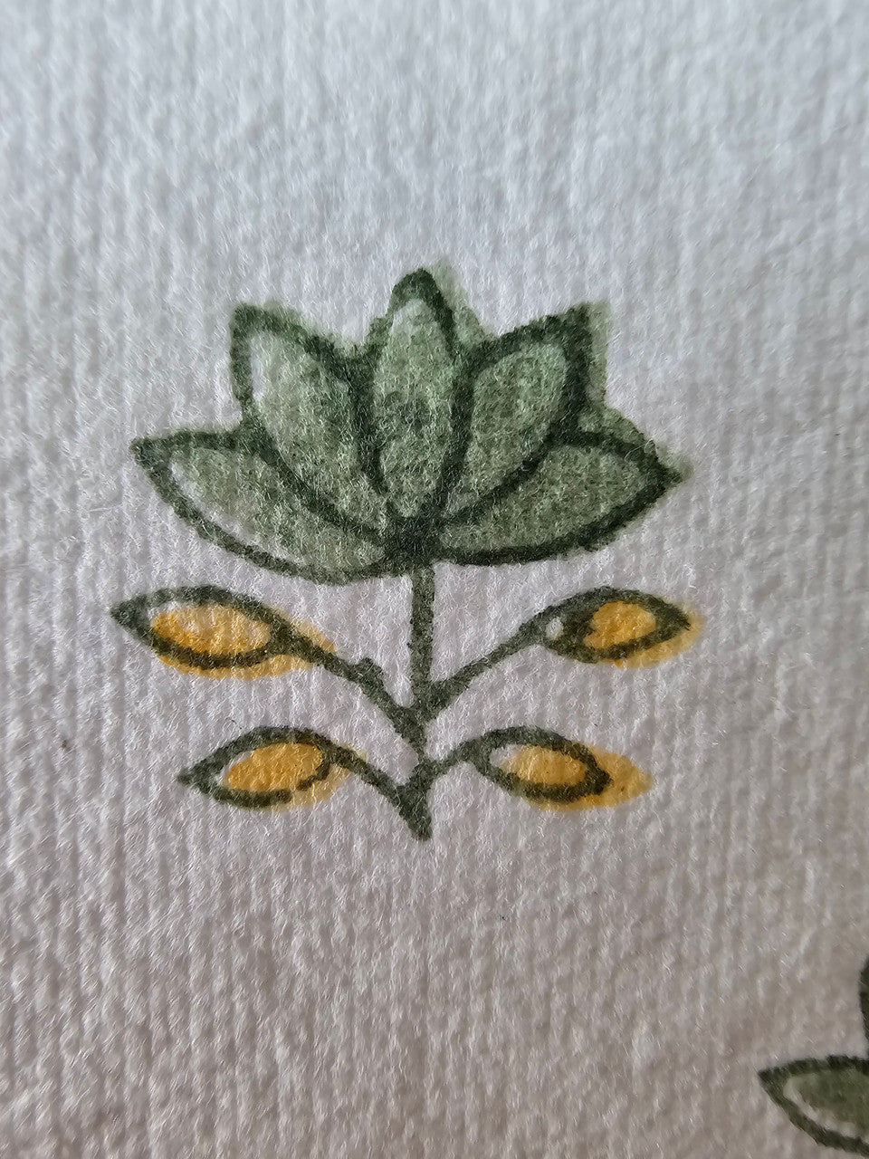 Cotton Paper Notebook - Emerald Leaf Charm