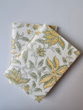 Cotton Paper Notebook - Golden Leaf Tapestry