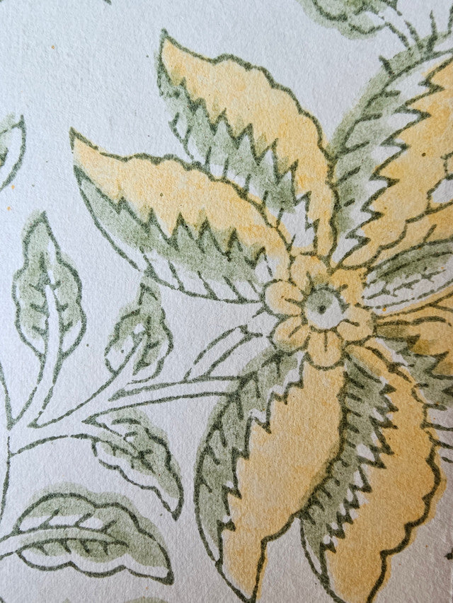 Cotton Paper Notebook - Golden Leaf Tapestry