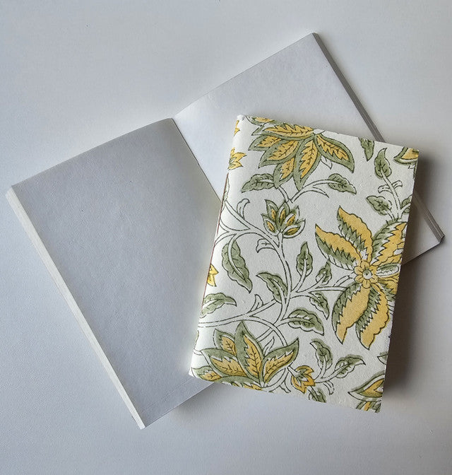 Cotton Paper Notebook - Golden Leaf Tapestry