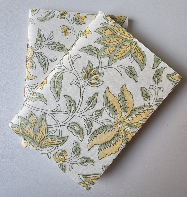 Cotton Paper Notebook - Golden Leaf Tapestry