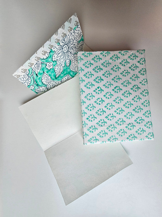 Notecard-Envelope Set- Mint Leaf Elegance