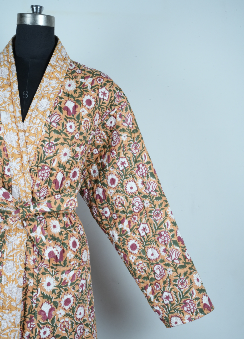 Reversible Quilted Robe – Mustard Meadows
