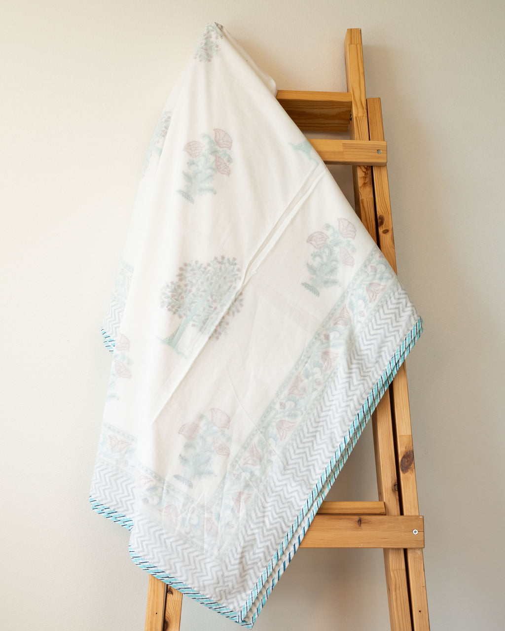 Blossom Bliss - Hand-block printed Muslin Blanket