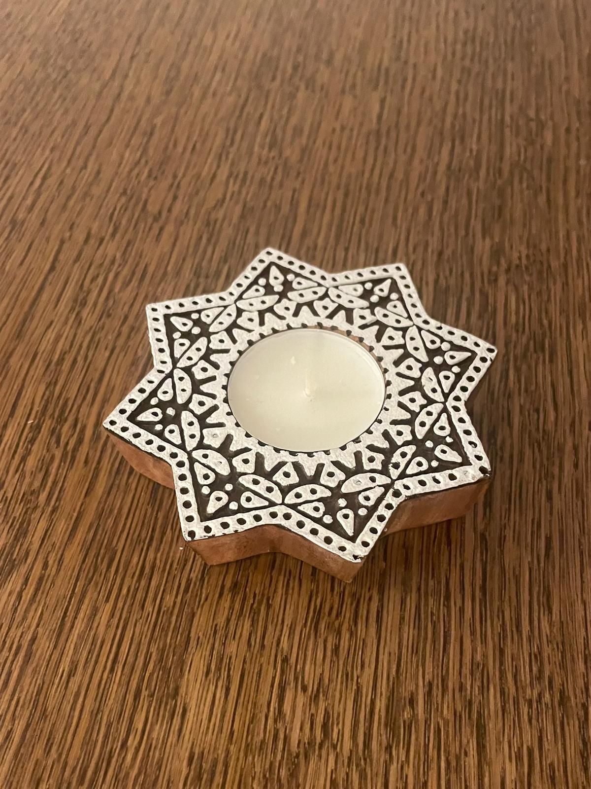 Handcrafted Mango Wood Tea-Light Holders