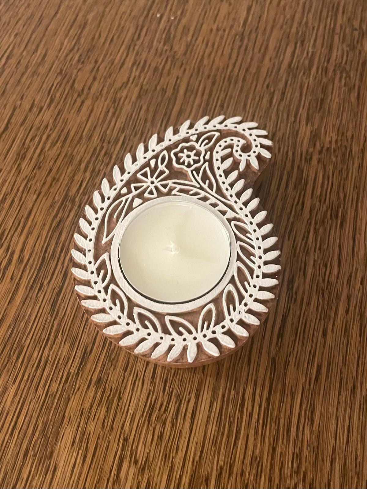 Handcrafted Mango Wood Tea-Light Holders