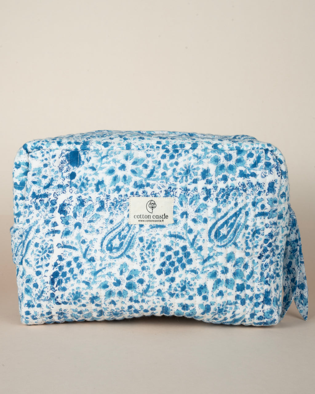 Snow Blue _ Hand block Printed Utility Bag