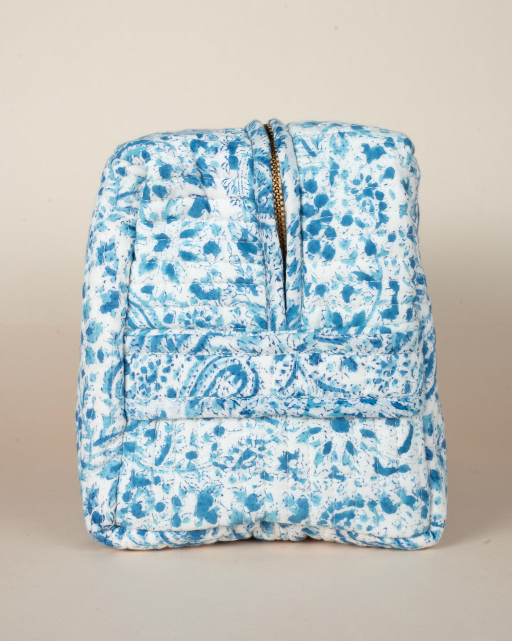 Snow Blue _ Hand block Printed Utility Bag