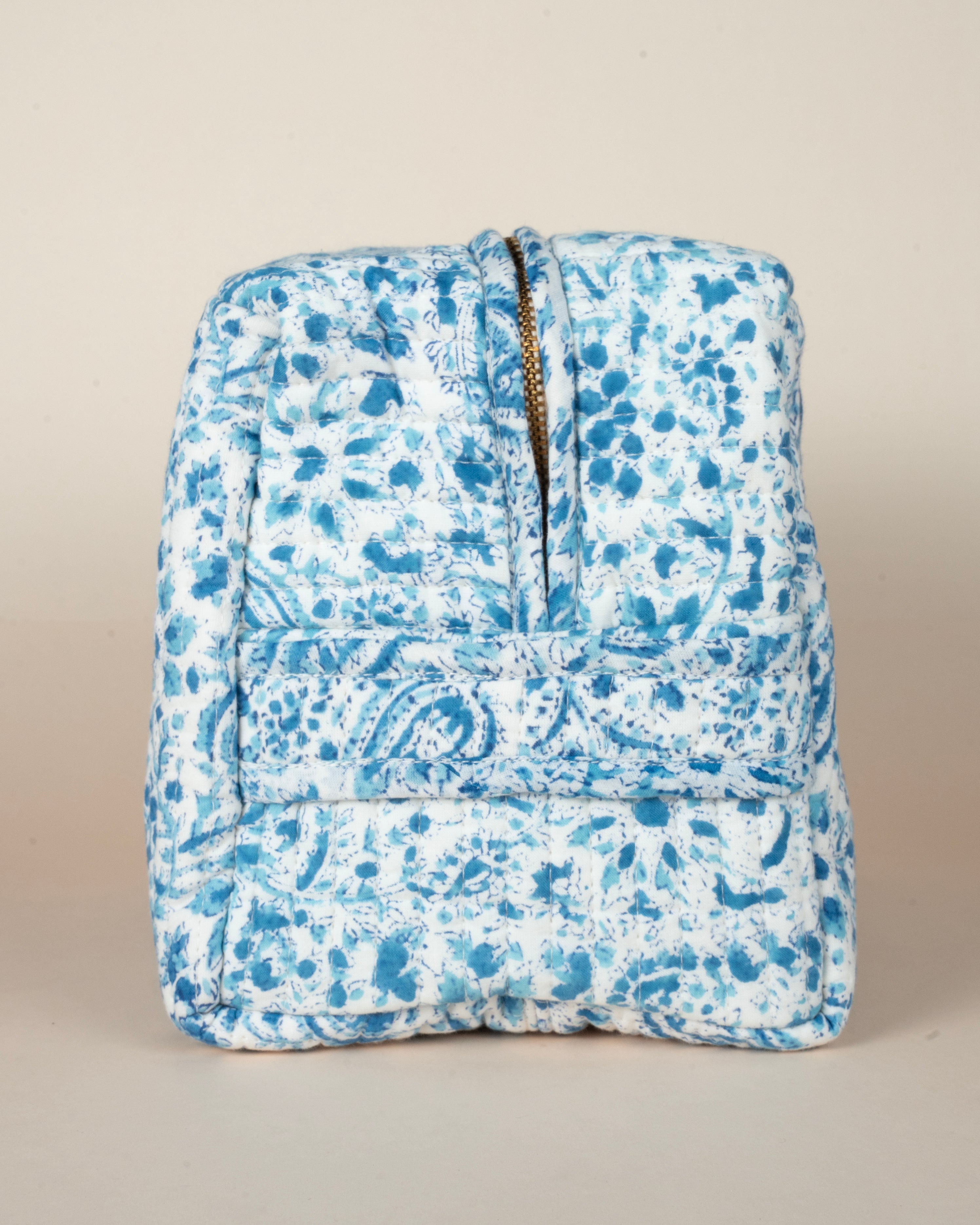 Snow Blue _ Hand block Printed Utility Bag