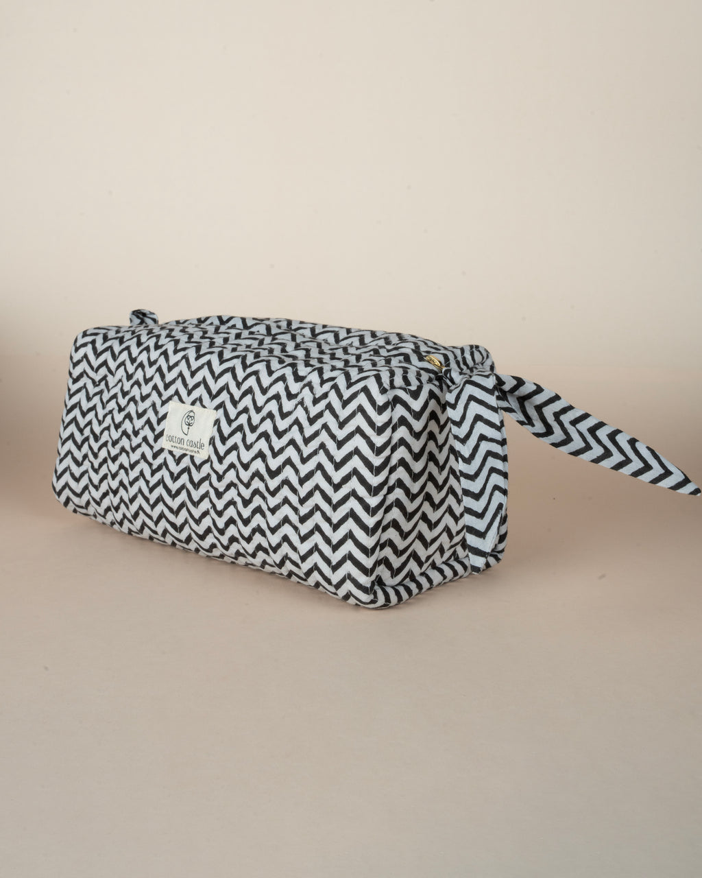 Floral Black_Handblock Printed Utility Pouches