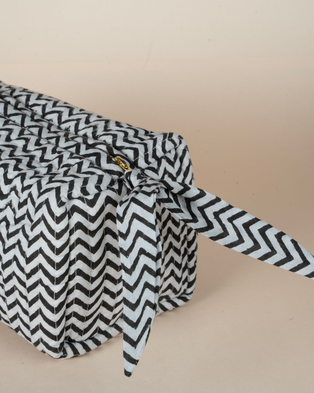 Floral Black_Handblock Printed Utility Pouches