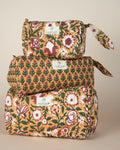 Mustard Meadows _ Handblock Printed Utility Pouches
