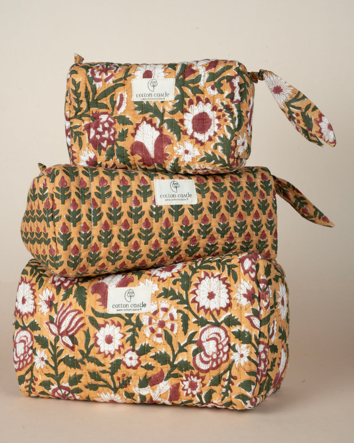 Mustard Meadows _ Handblock Printed Utility Pouches