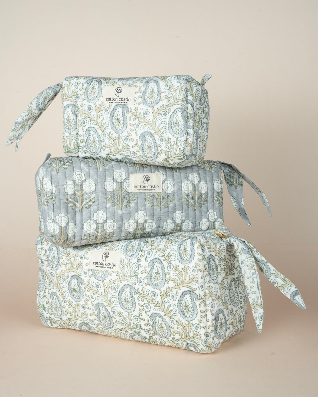 Lunar Paisley Motifs_Handblock Printed Utility Pouches