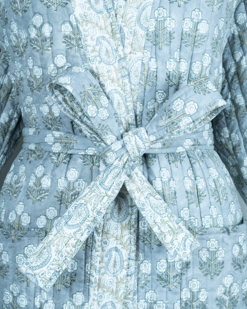 Reversible Quilted Robe – Lunar Paisley Motifs