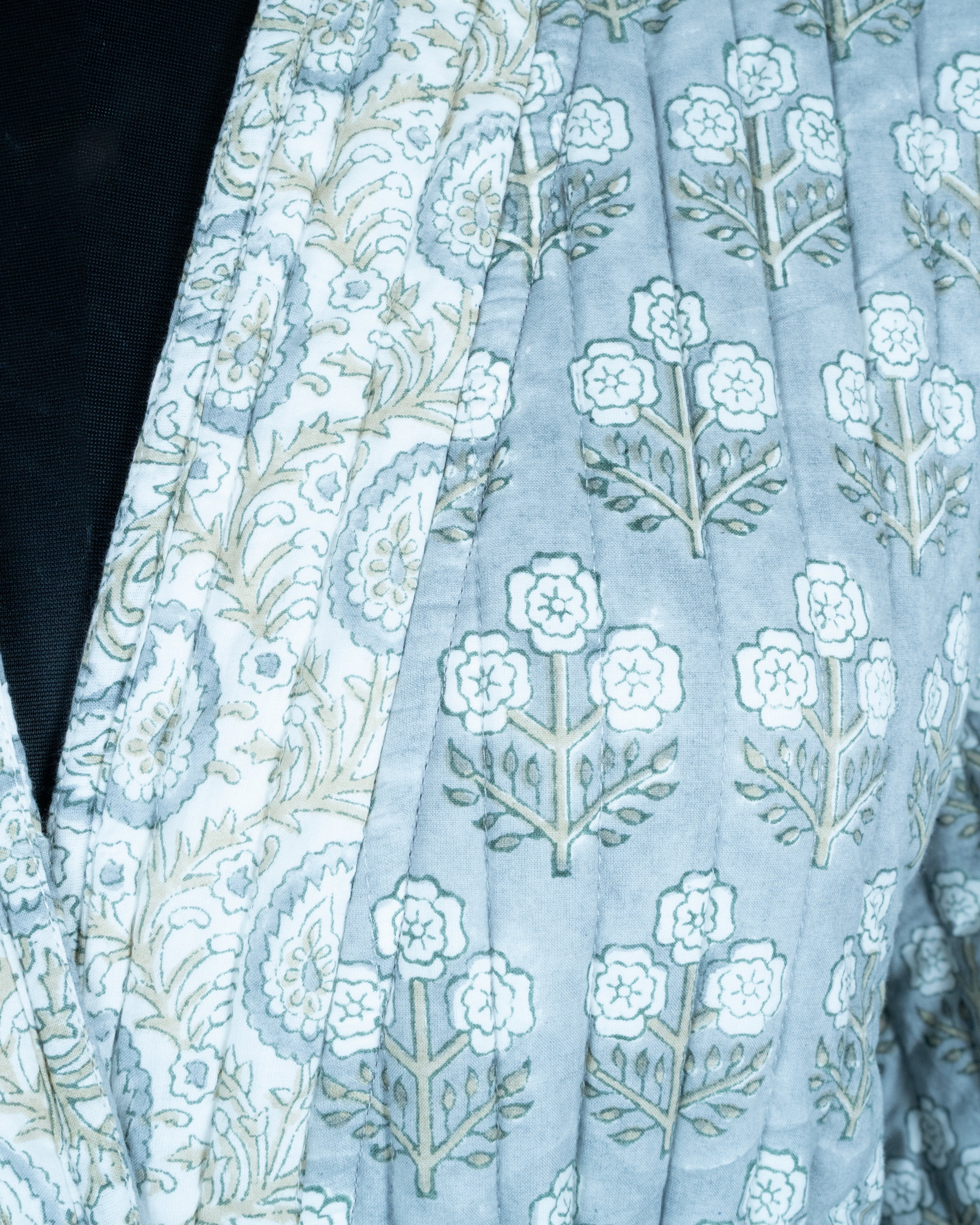 Reversible Quilted Robe – Lunar Paisley Motifs