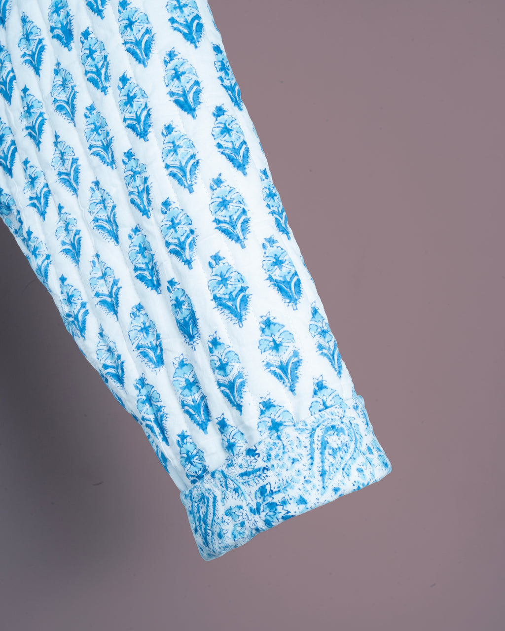 Reversible Quilted Robe – Snow Blue Bud