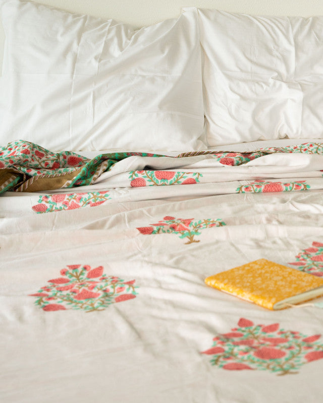 Lush Berry Bliss - Hand-block printed Summer Blanket