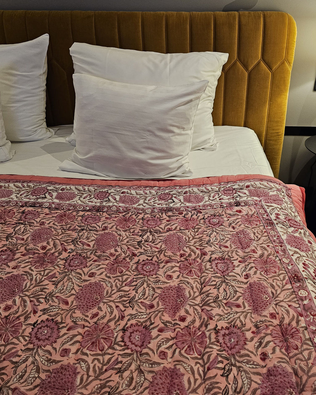 Reversible Handblock Quilt – Rosy Meadow & Soft Spring