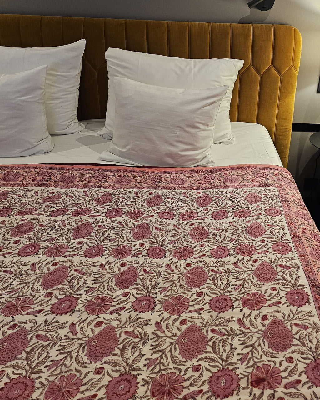 Reversible Handblock Quilt – Rosy Meadow & Soft Spring