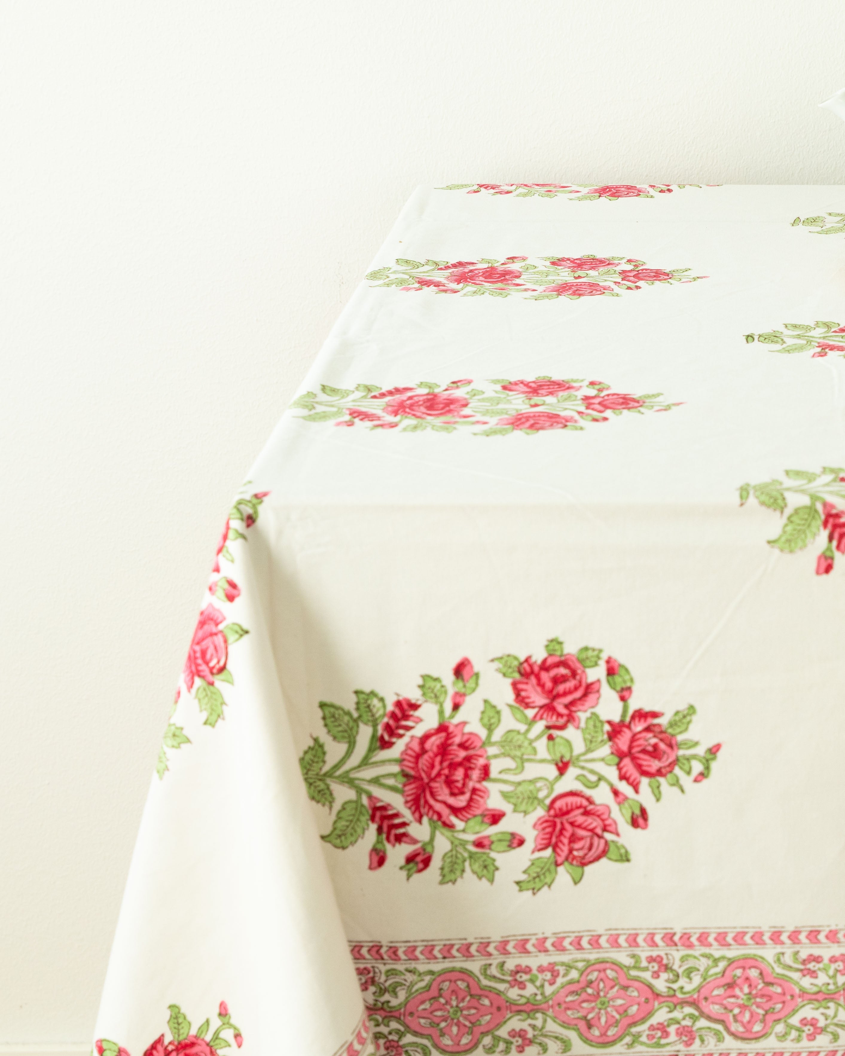 Ruby Rose Tapestry - Pure Cotton  Hand block Printed Table cloth