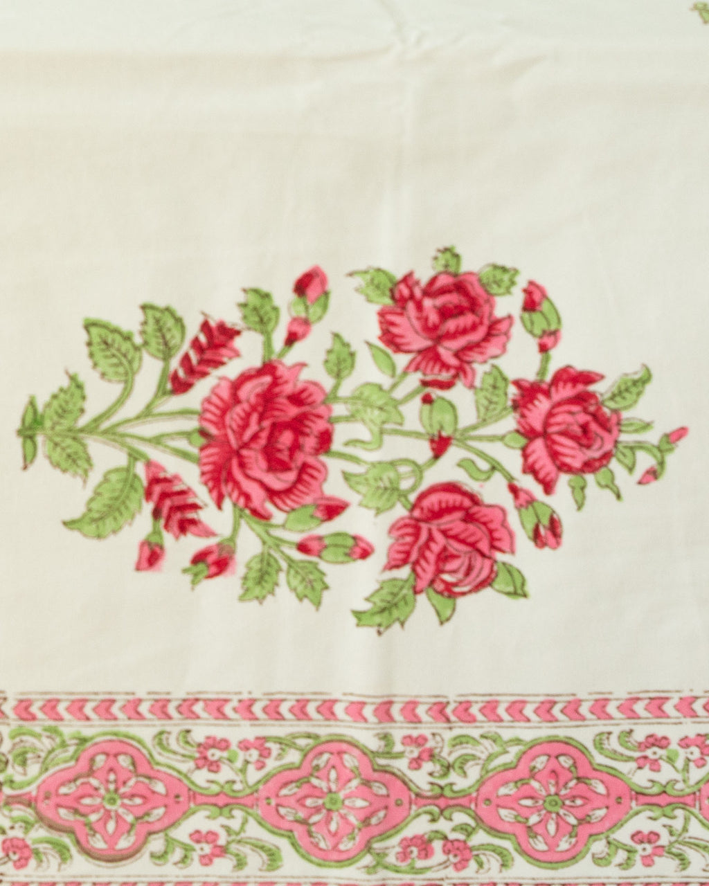 Ruby Rose Tapestry - Pure Cotton  Hand block Printed Table cloth