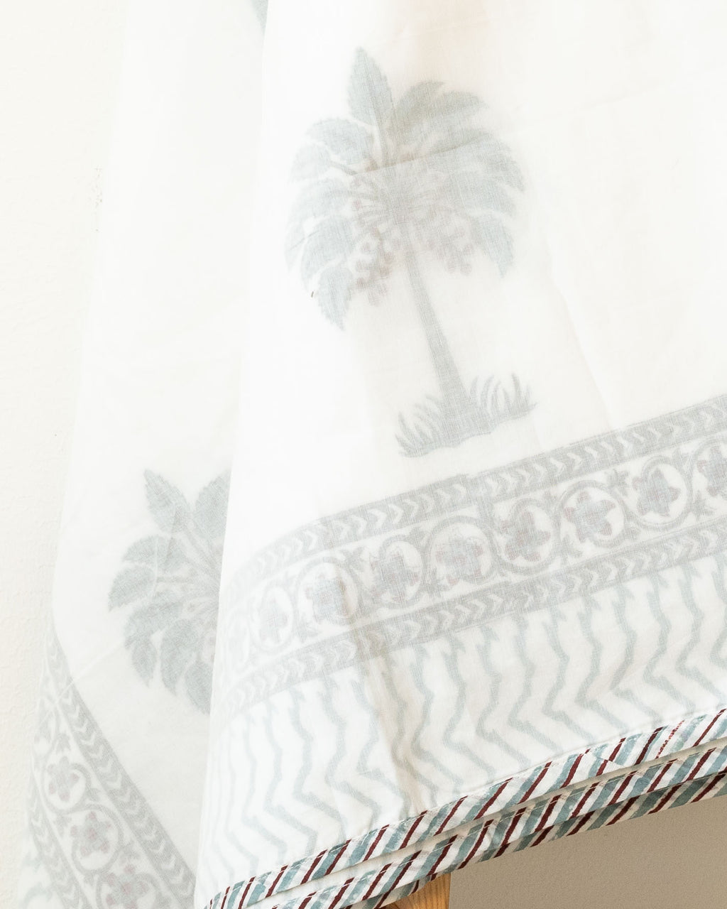 Tropicana Palms- Hand-block printed Muslin Blanket