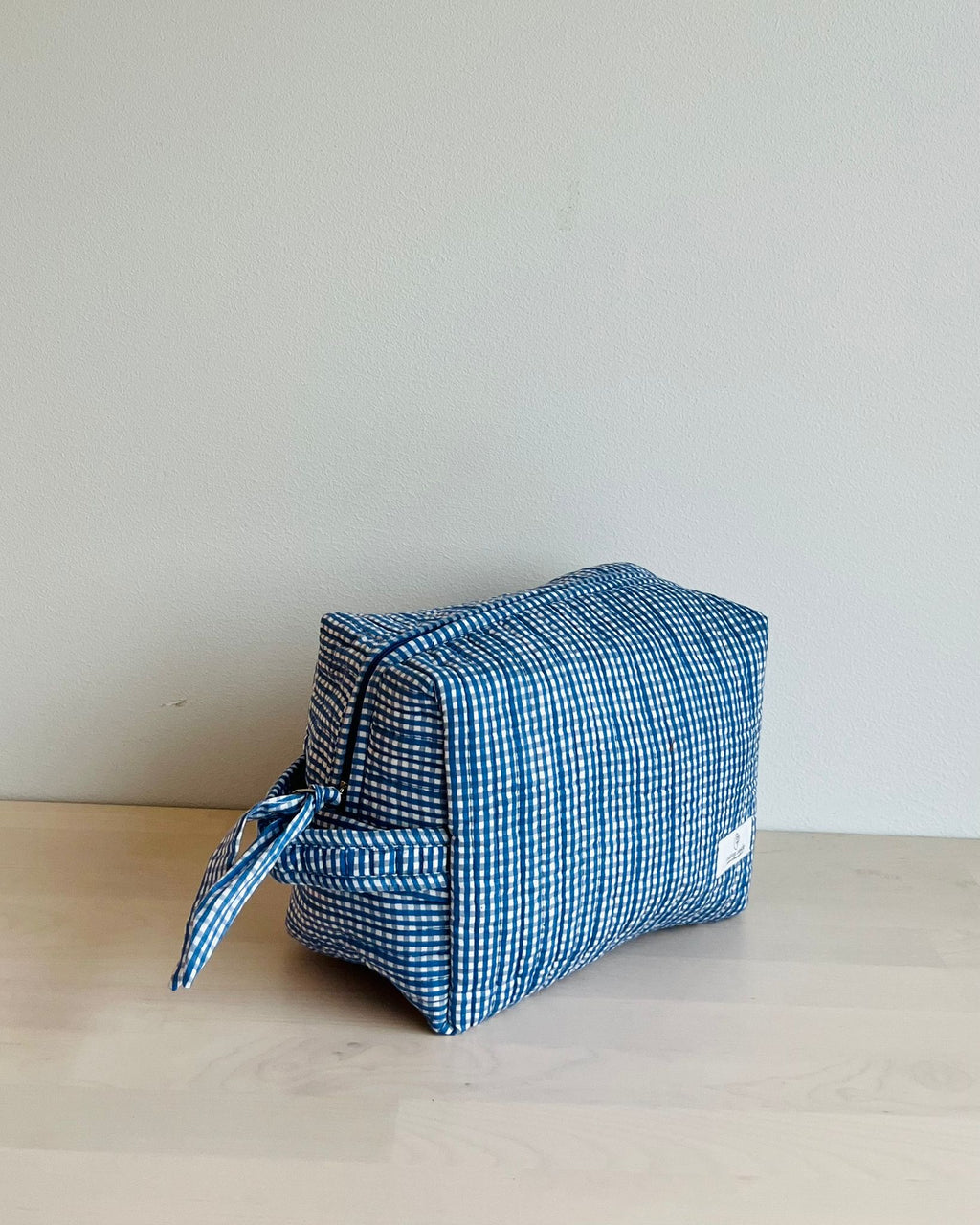 Navy Picnic Checks _ Hand block Printed Utility Bags