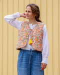 Reversible Quilted Vest - Marigold Garden & Golden Bloom