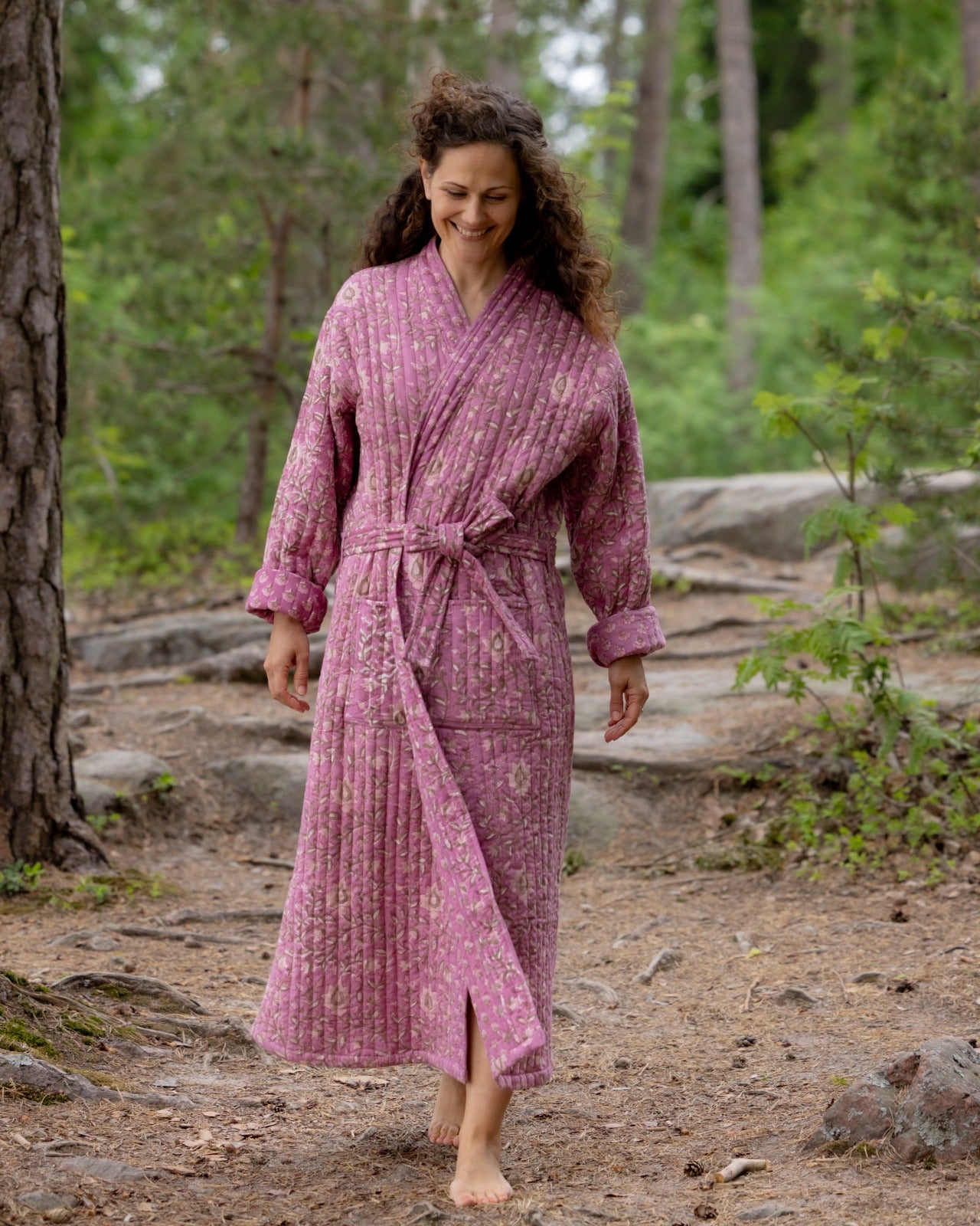 Reversible Quilted Robe – Lavender Whisper