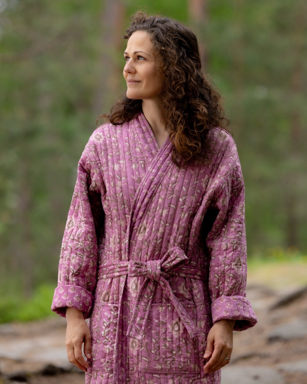Reversible Quilted Robe – Lavender Whisper