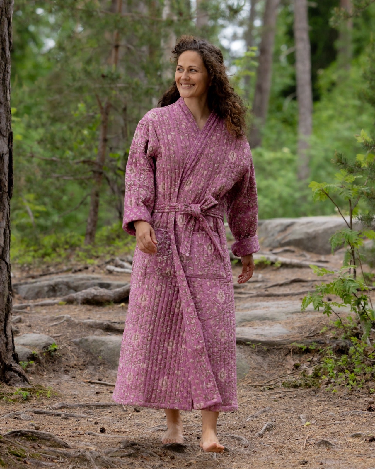 Reversible Quilted Robe – Lavender Whisper