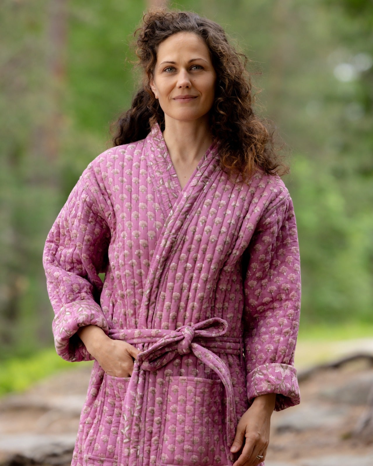 Reversible Quilted Robe – Lavender Whisper