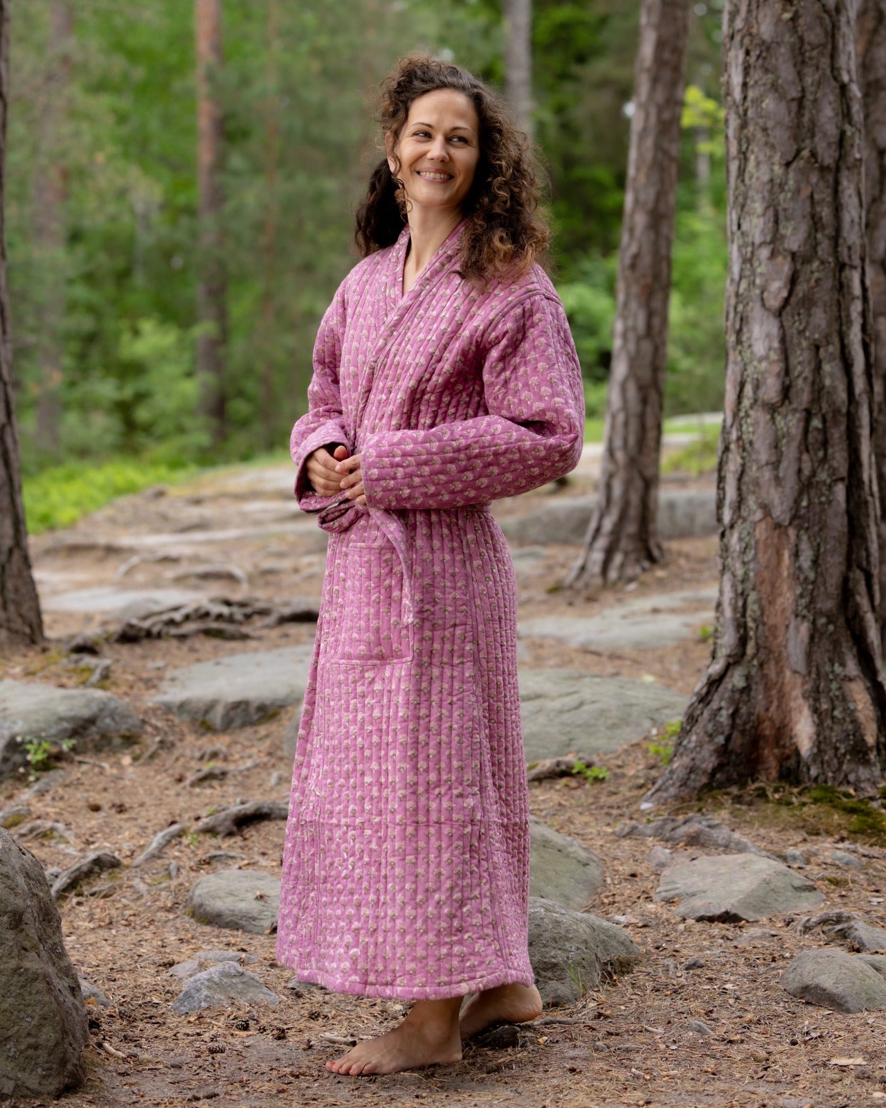 Reversible Quilted Robe – Lavender Whisper