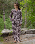Moonlit Lotus Trail Handblock Printed Pajama Set