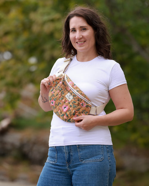 Crossbody Banana Bag-Rosewood Bloom