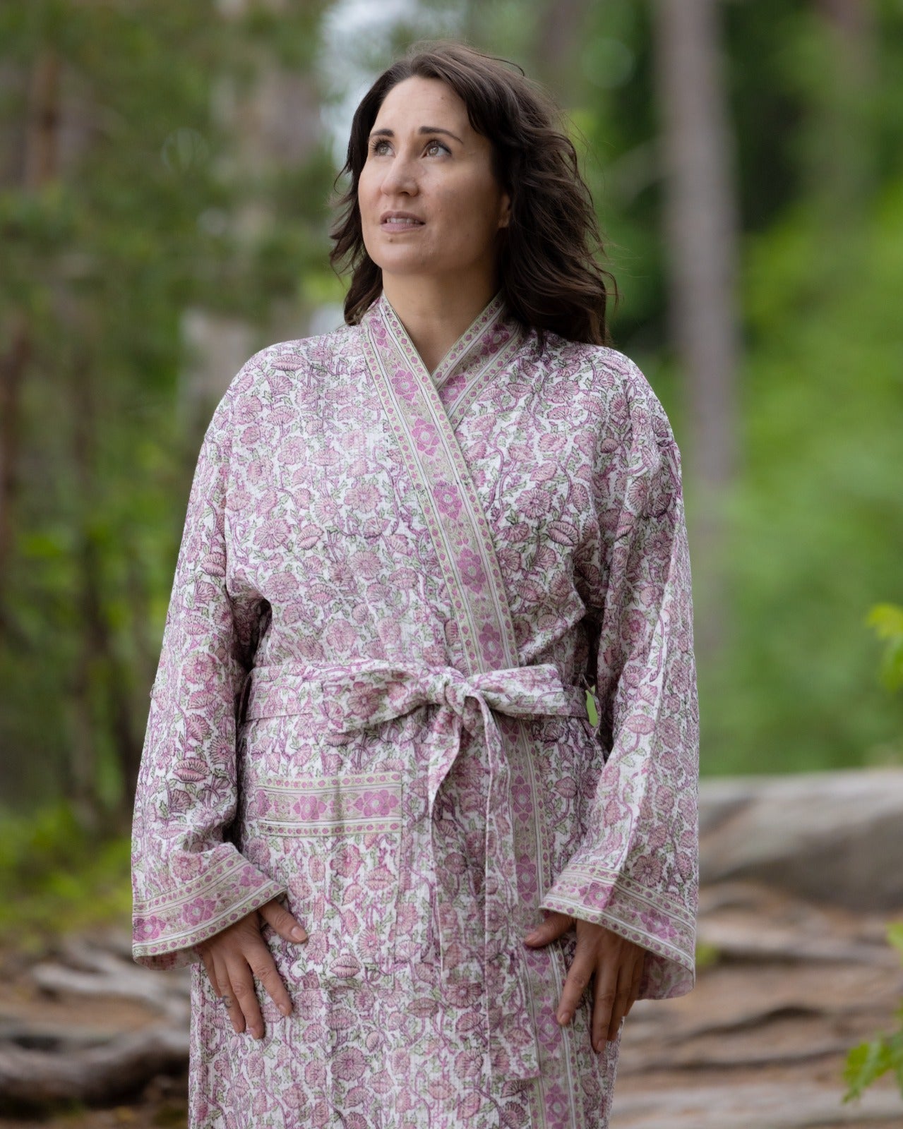 Waffel Cotton Bath Robe - Morning Blossom