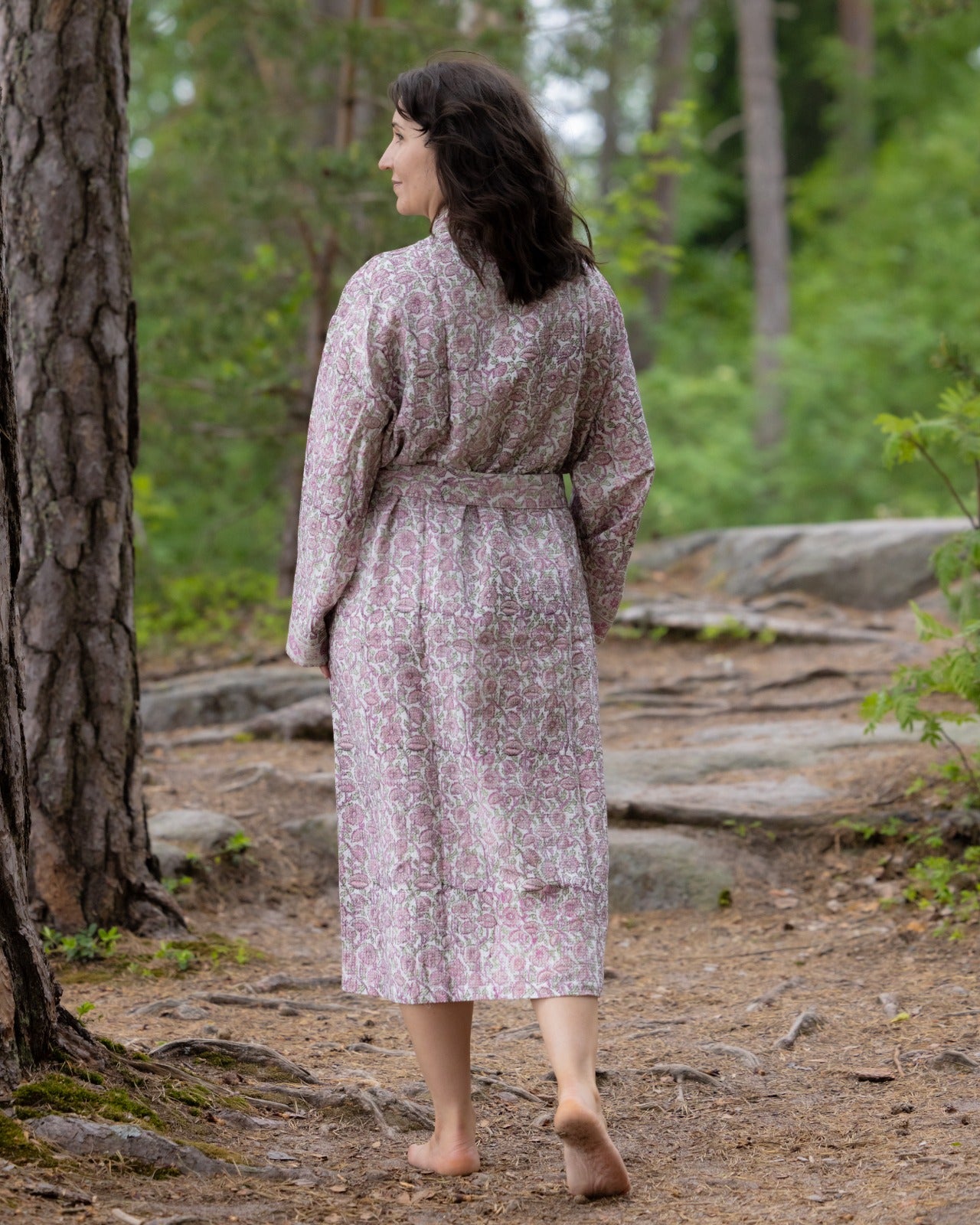 Waffel Cotton Bath Robe - Morning Blossom