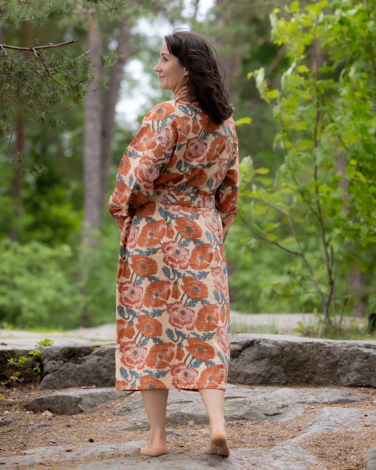 Waffel Cotton Bath Robe - Autumn Bloom