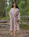 Waffel Cotton Bath Robe - Blush Blossom
