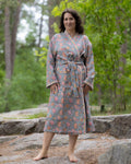 Waffel Cotton Bath Robe - Sage Bloom