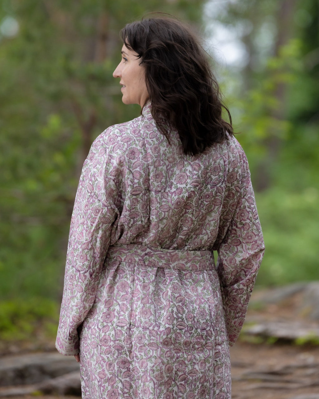 Waffel Cotton Bath Robe - Morning Blossom