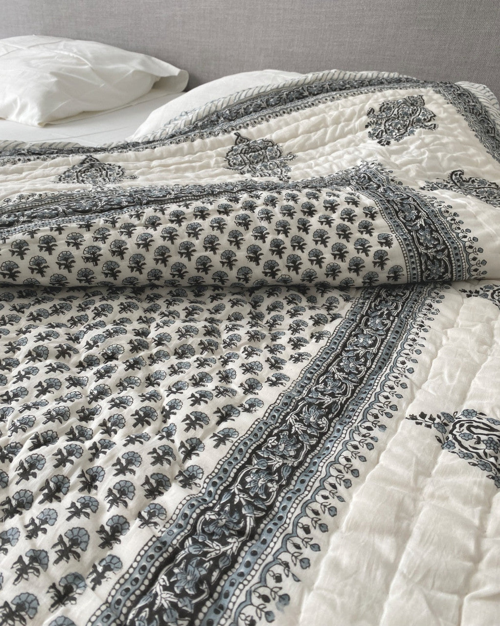 Heritage Harmony- Hand-block printed Double-bed Quilt