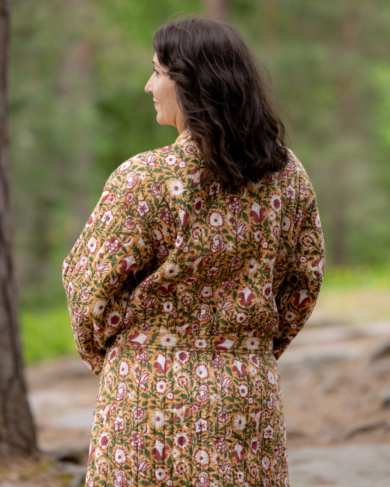 Reversible Quilted Robe – Mustard Meadows