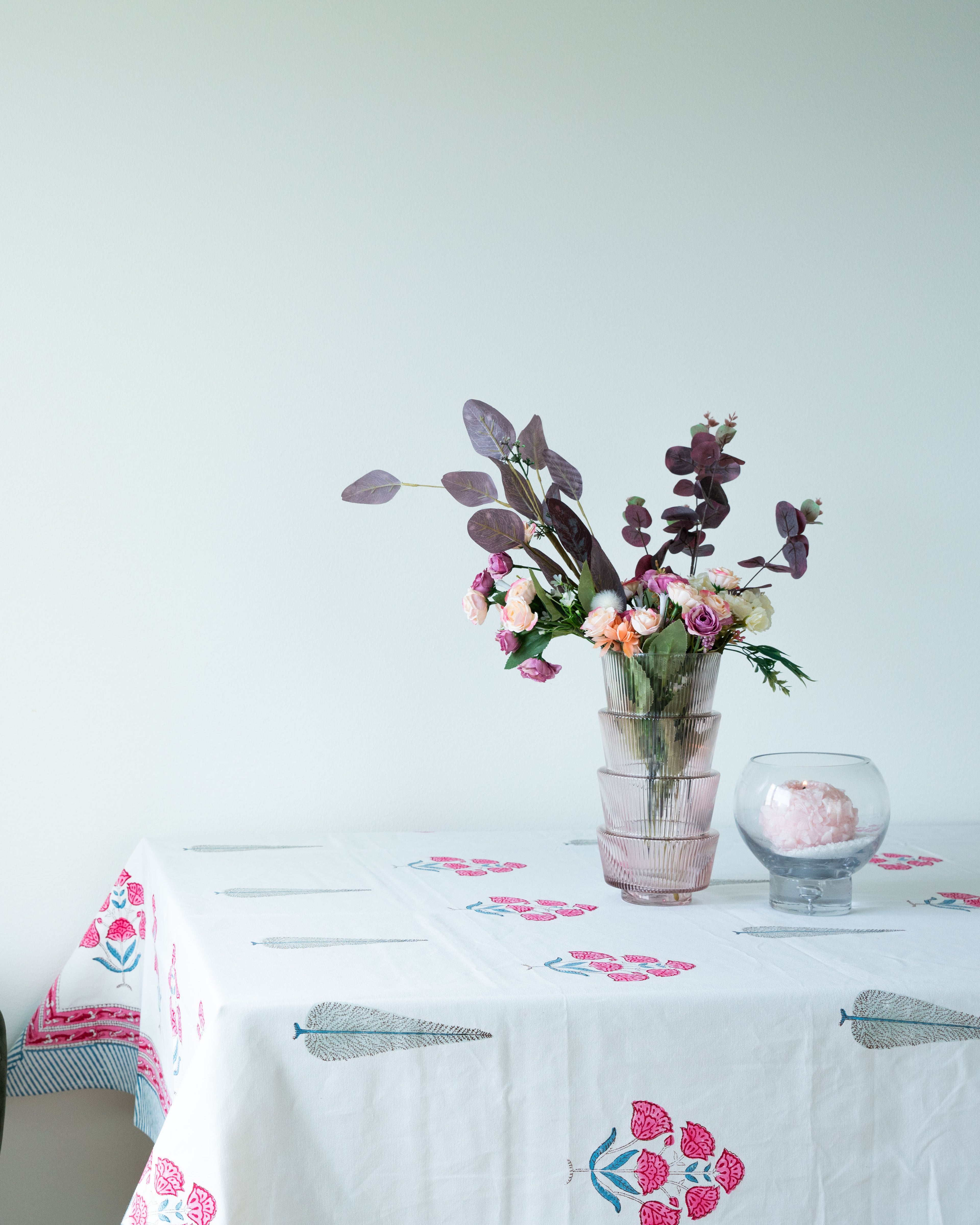 Wine Cottage - Pure Cotton Hand block Printed Table cloth