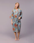 Sky Bloom – Cotton Waffle Bath & Sauna Robe